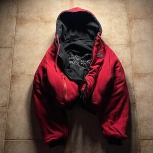 Vetements Style Japanese Archive Rockstar Reversible Black/Red Bomber Jacket